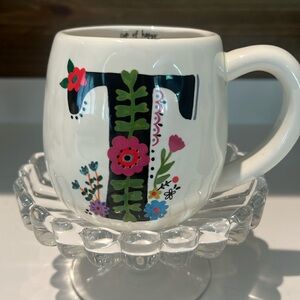 Natural Life Monogram T Cup Of Happy Boho Coffee Tea Mug